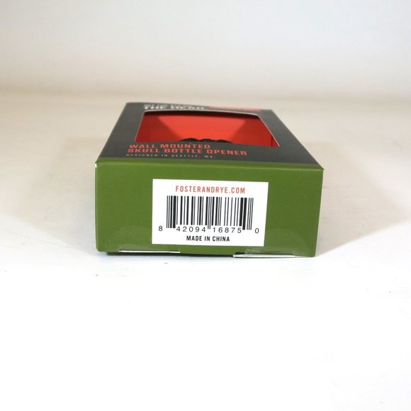 Foster & Rye Black Skull Cast Iron Wall Mounted Bottle Opener Halloween NEW - Picture 6 of 7